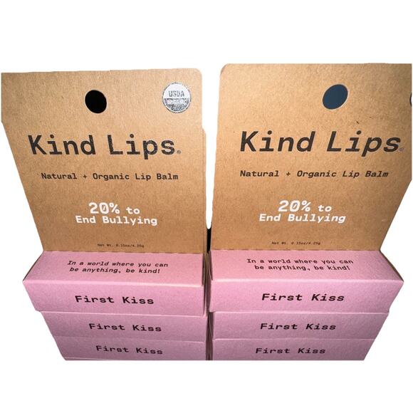 Lot Of 12 Kind Lips Chapstick Lip Balm Natural First Kiss Gluten Free Organic - Picture 4 of 9